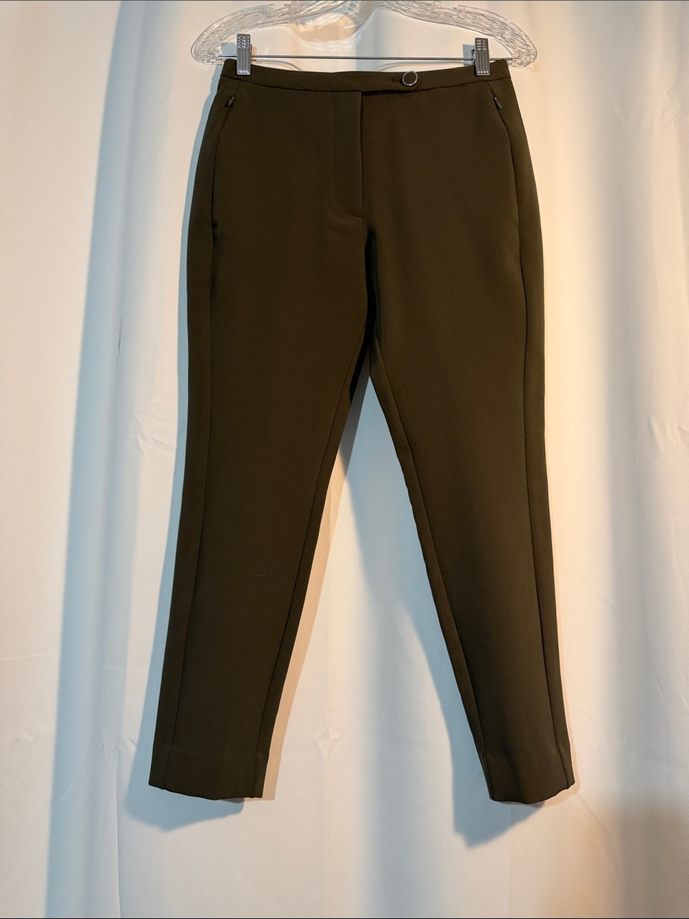 Stretch scuba feel Olive Slim Stretch Women’s Pants office wear Girl Boss B4